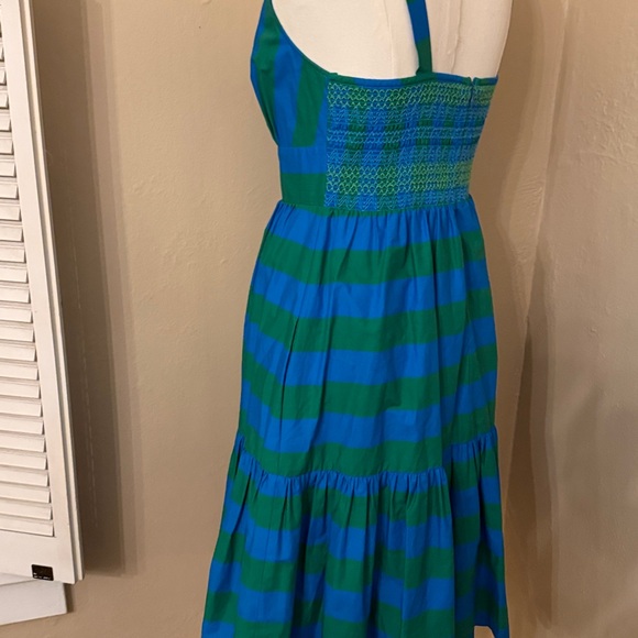 NEW HOPE FOR FLOWERS Small tiered mini slip dress in blue/green awning stripes - Picture 5 of 9